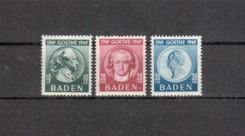 Baden Michelnummer 47 - 49 postfrisch Baden Michelnummer 47 - 49 postfrisch