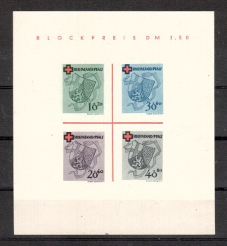 Rheinland - Pfalz Michelnummer 42 - 45 B Block 1 postfrisch
