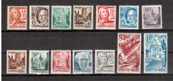 Wuerttemberg Michelnummer 14 - 27 postfrisch