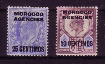 Brit.Post in Marokko Michelnummer 27 - 28 postfrisch Falz