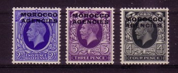 Brit.Post in Marokko Michelnummer 69 - 71 postfrisch Falz