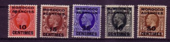 Brit.Post in Marokko Michelnummer 227 - 231 gestempelt Brit.Post in Marokko Michelnummer 227 - 231 gestempelt