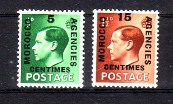 Brit.Post in Marokko Michelnummer 237 - 238 postfrisch Falz Brit.Post in Marokko Michelnummer 237 - 238 postfrisch Falz