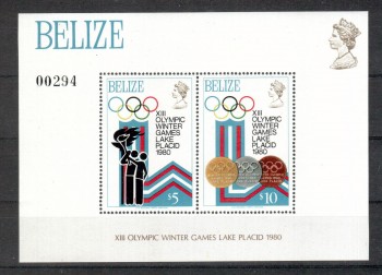 LakePlacid 005 Belize Michelnummer Block 12 postfrisch LakePlacid 005 Belize Michelnummer Block 12 postfrisch