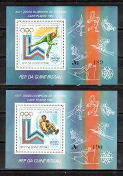 LakePlacid 022 Guinea - Bissau Michelnummer 544 - 549 A 2 Einzelblocks postfrisch LakePlacid 022 Guinea - Bissau Michelnummer 544 - 549 A 2 Einzelblocks postfrisch