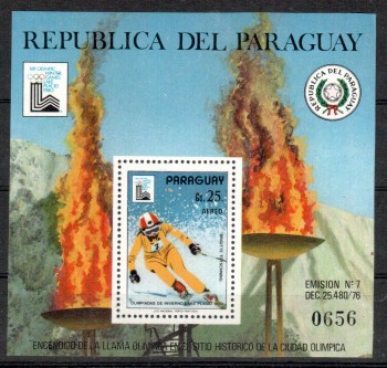 LakePlacid 044 Paraguay Michelnummer Block 333 postfrisch LakePlacid 044 Paraguay Michelnummer Block 333 postfrisch