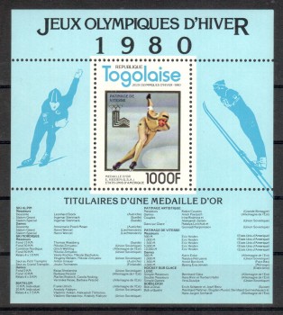 LakePlacid 067 Togo Michelnummer Block 170 A postfrisch LakePlacid 067 Togo Michelnummer Block 170 A postfrisch