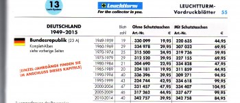 BRD Leuchtturm Vordruckblaetter mit Taschen 1949 - 1959 SF Neu BRD Leuchtturm Vordruckblaetter mit Taschen 1949 - 1959 SF Neu