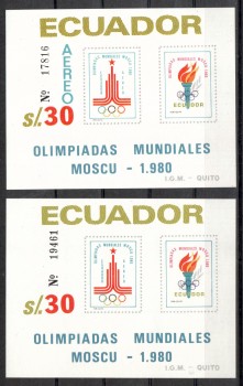 moskau049 Ecuador Michelnummer Block 95 - 96 postfrisch