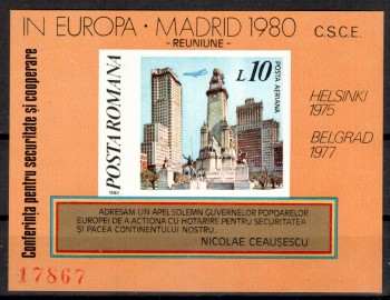 Rumaenien Michelnummer Block 175 postfrisch Rumaenien Michelnummer Block 175 postfrisch