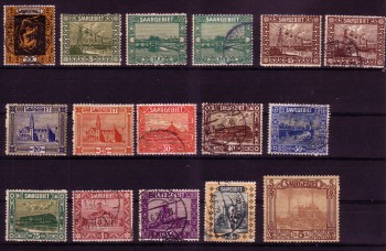 Saargebiet Michelnummer 84 - 97 gestempelt/postfrisch Falz Saargebiet Michelnummer 84 - 97 gestempelt/postfrisch Falz