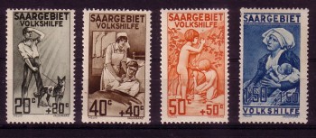 Saargebiet Michelnummer 104 - 107 postfrisch Falz Saargebiet Michelnummer 104 - 107 postfrisch Falz