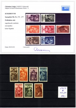 Saargebiet Michelnummer 171 - 177 postfrisch Falz FA Geigle Saargebiet Michelnummer 171 - 177 postfrisch Falz FA Geigle