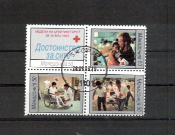 Makedonien Zwangszuschlag Michelnummer 34 - 37 gestempelt Makedonien Zwangszuschlag Michelnummer 34 - 37 gestempelt