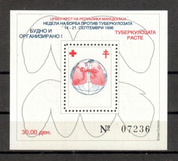 Makedonien Zwangszuschlag Michelnummer 90 Block 21 A postfrisch Makedonien Zwangszuschlag Michelnummer 90 Block 21 A postfrisch