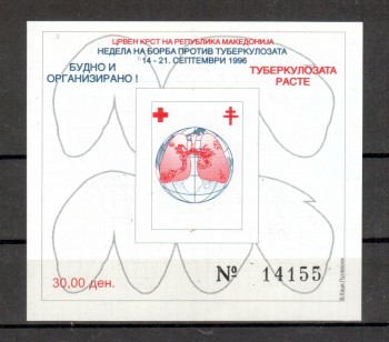 Makedonien Zwangszuschlag Michelnummer 90 block 21 B postfrisch Makedonien Zwangszuschlag Michelnummer 90 block 21 B postfrisch